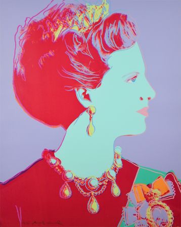 シルクスクリーン Warhol - Reigning Queens Series, Queen Margrethe II of Denmark (Violet)