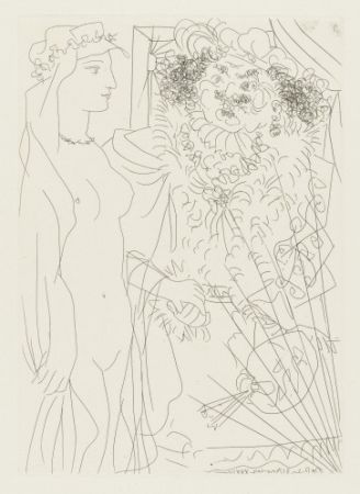 彫版 Picasso - Rembrandt et Femme