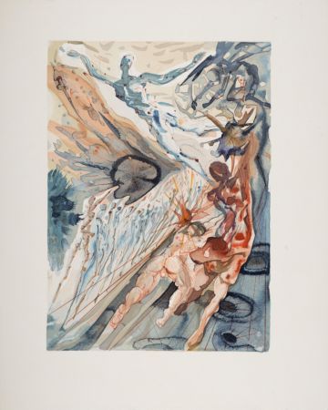 木版 Dali - Rencontre de deux groupes de luxurieux, 1963
