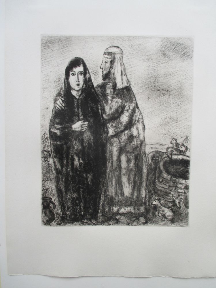 彫版 Chagall - Rencontre de Rachel et Jacob
