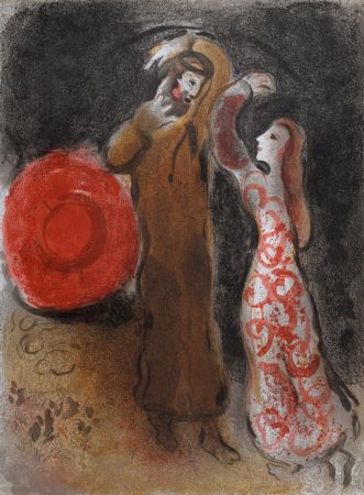 リトグラフ Chagall - Rencontre de Ruth et de Booz, 1960