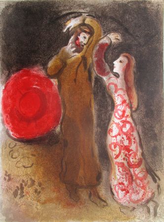 リトグラフ Chagall - Rencontre de Ruth et de Booz/ The meeting of Ruth and Boaz