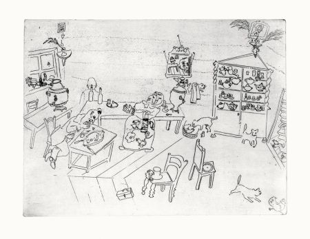 エッチング Chagall - Repas dans le Traktir