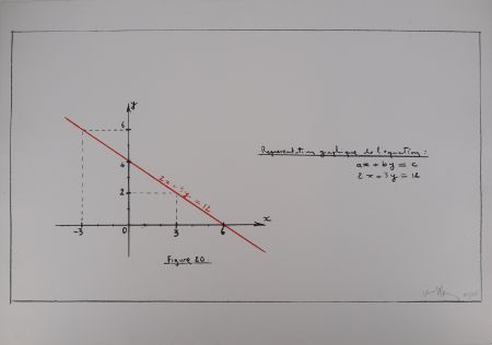 シルクスクリーン Venet - Représentation de l'équation