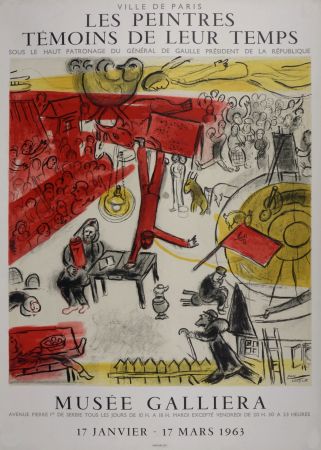 リトグラフ Chagall - Revolution, Les peintres témoins de leur temps, 1963