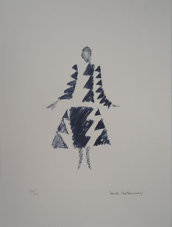 リトグラフ Delaunay - Robe rythmes-triangles