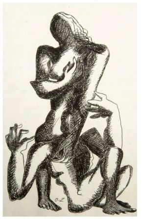挿絵入り本 Zadkine - Robert Ganzo. LESPUGUE. 6 eaux-fortes, suites et dessin original signé (1966)
