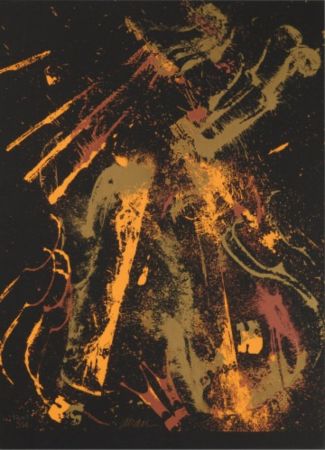 シルクスクリーン Arman - Romanticism in Gold