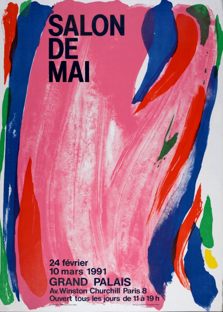 リトグラフ Debré - Rose du Salon de Mai, 1991