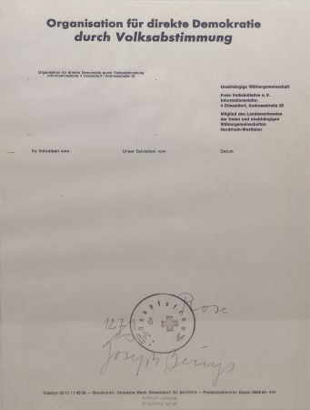 多数の Beuys - Rose für direkte Demokratie, 1973. 