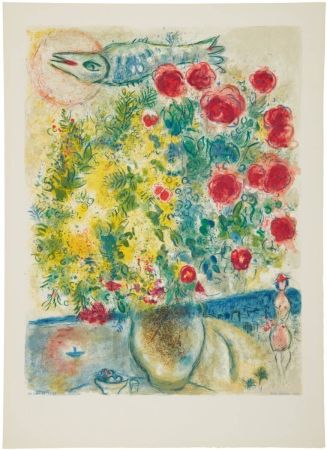 リトグラフ Chagall - Roses et Mimosas (Roses and Mimosa)