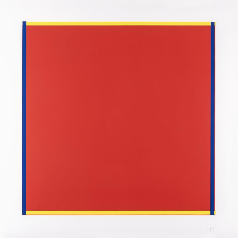シルクスクリーン Knoebel - Rot, Gelb, Weiss, Blau 04