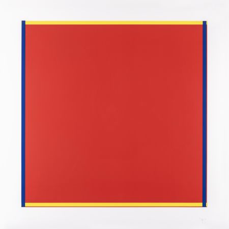 シルクスクリーン Knoebel - Rot, Gelb, Weiss, Blau 04