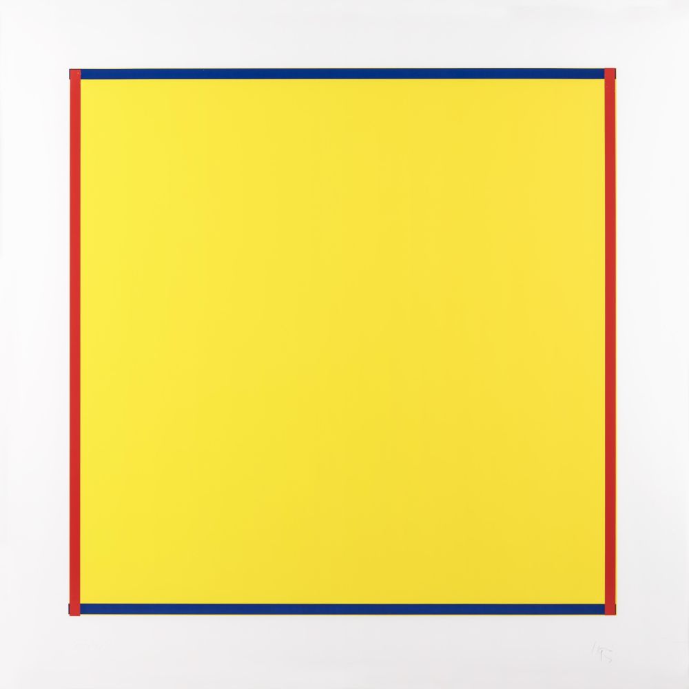 シルクスクリーン Knoebel - Rot, Gelb, Weiss, Blau 06
