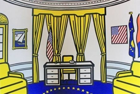シルクスクリーン Lichtenstein - Roy Lichtenstein (American, 1923-1997) Oval Office 1992 Screenprint 30 x 39.25 inches   (76.2 x 99.7 cm) Signed, dated and numbered