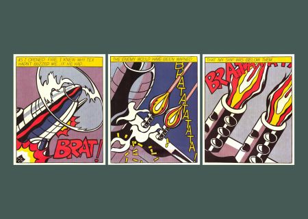 リトグラフ Lichtenstein - Roy Lichtenstein: 'As I Opened Fire' 1983 Offset-lithograph Triptych Set