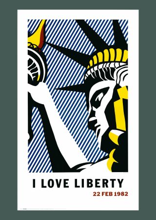 リトグラフ Lichtenstein - Roy Lichtenstein: 'I Love Liberty' 1982 Offset-lithograph
