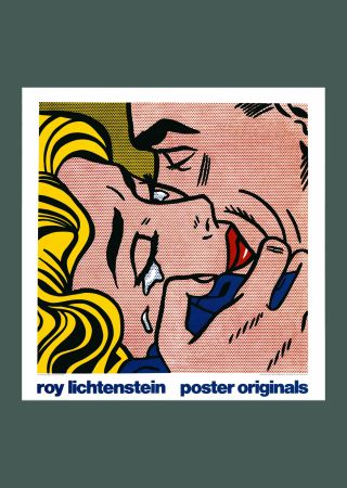 リトグラフ Lichtenstein - Roy Lichtenstein: 'Kiss V' 1990 Offset-lithograph