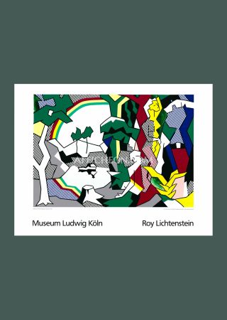 シルクスクリーン Lichtenstein - Roy Lichtenstein: 'Landscape with Figures and Rainbow' 1989 Offset-serigraph