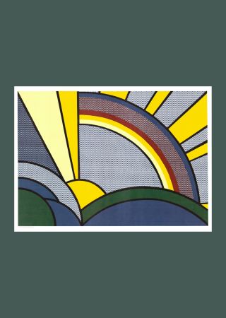 リトグラフ Lichtenstein - Roy Lichtenstein: 'Modern Painting of Sun Rays' 1972 Offset-lithograph