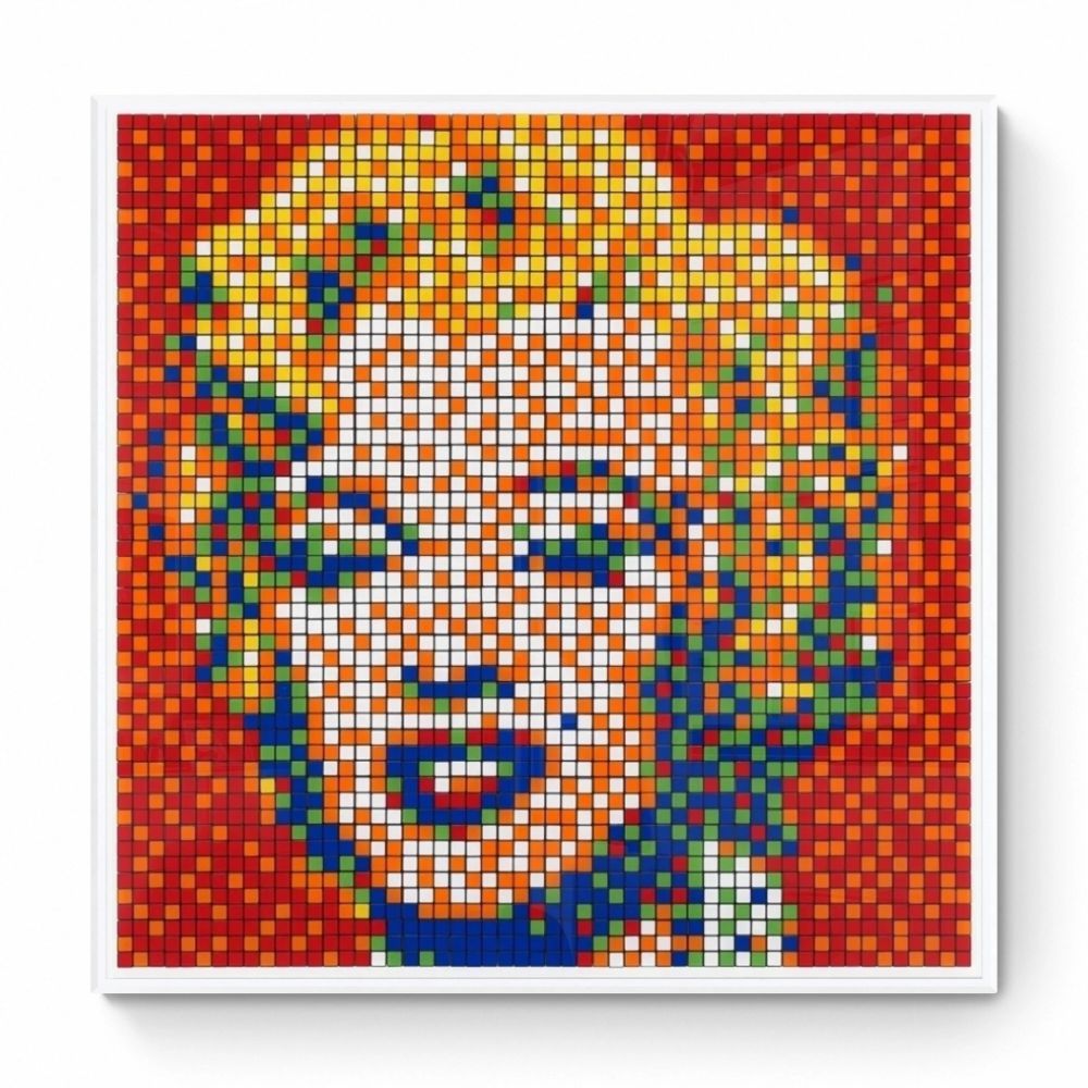 デジタル版画 Invader - Rubik Shot Red Marilyn