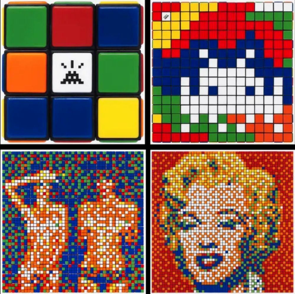 多数の Invader - Rubikcubism (set of 4)