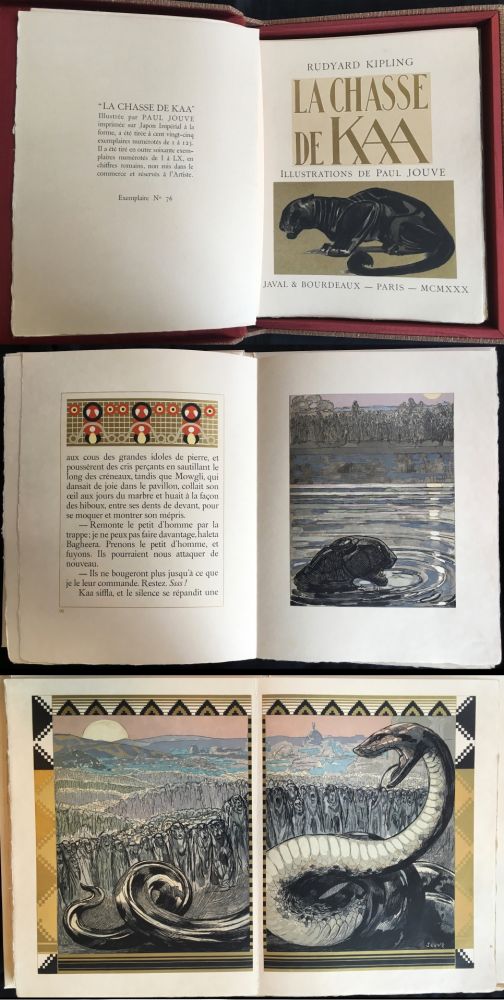 挿絵入り本 Jouve - Rudyard Kipling : LA CHASSE DE KAA. Illustrations de Paul Jouve (1930)