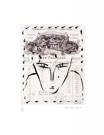 彫版 Alechinsky - RUE CROIX DES PETITS CHAMPS / Gravure noire