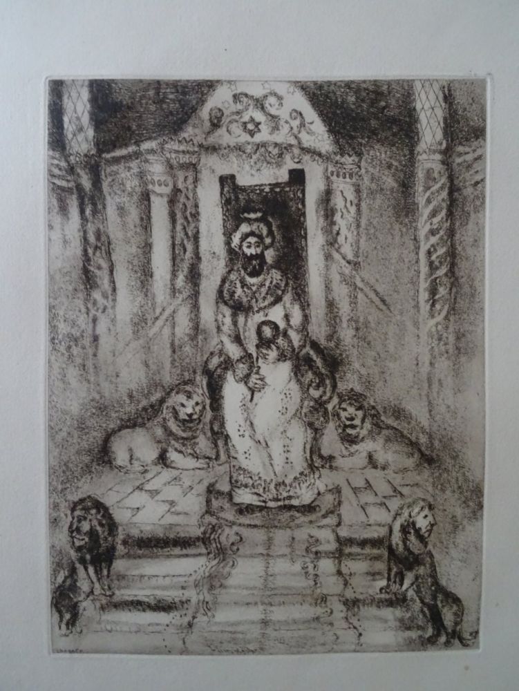 エッチング Chagall - Salomon sur son throne