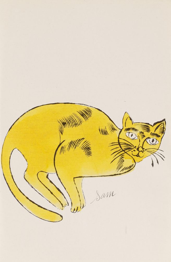 リトグラフ Warhol - Sam (From 25 Cats named Sam and one blue Pussy, FS IV. 67A.)