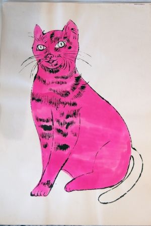 リトグラフ Warhol - Sam (pink with white tail)