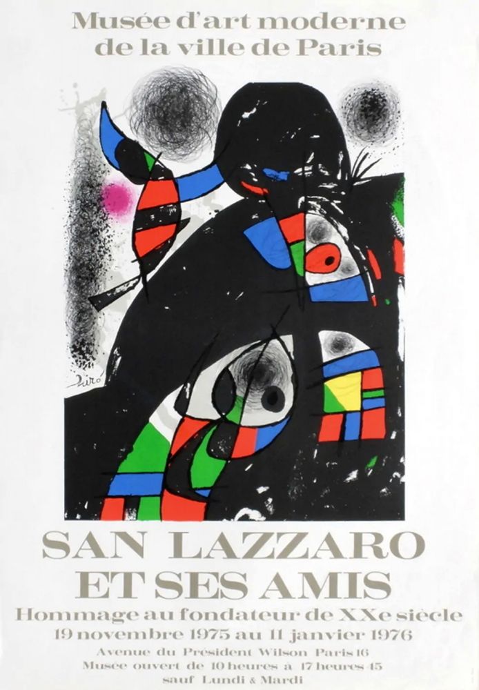 掲示 Miró - SAN LAZZARO ET SES AMIS. Hommage. Affiche originale .1975.
