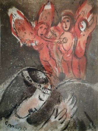 リトグラフ Chagall - Sara et les Anges
