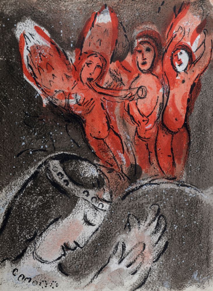 リトグラフ Chagall - Sara et les Anges, 1960