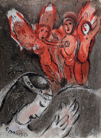 リトグラフ Chagall - Sara et les Anges, 1960