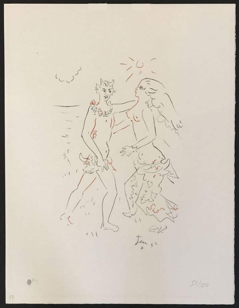 リトグラフ Cocteau - Satyr and Nymph