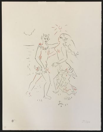 リトグラフ Cocteau - Satyr and Nymph