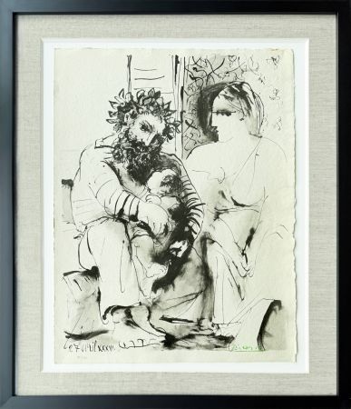 リトグラフ Picasso - Scene de familie