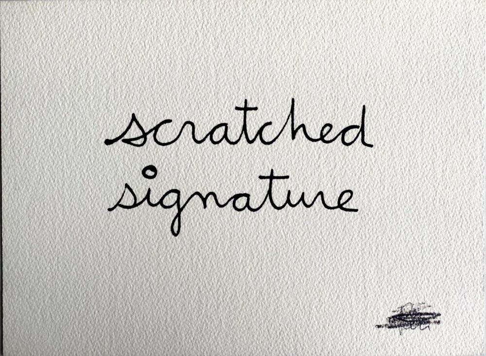 シルクスクリーン Vautier - Scratched signature