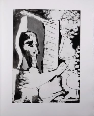 アクチアント Picasso - Sculpteur et sculpture, 1966 - A fantastic original (Aquatint) by the Master!
