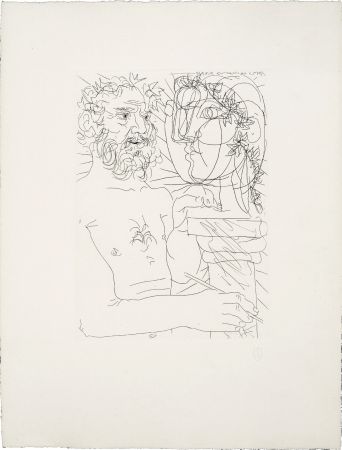 エッチング Picasso - SCULPTEUR À MI-CORPS AU TRVAIL (Suite Vollard, pl. 49) - 1933