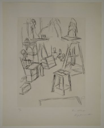 エッチング Giacometti - Sculptures dans l'atelier VI / Les Sculptures (Sculptures). 