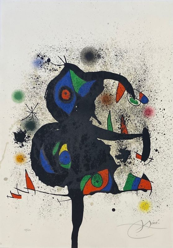 リトグラフ Miró - Sculptures en montagne, poème dans l'espace au pays du Mont-Blanc 
