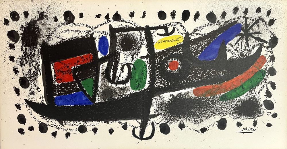 リトグラフ Miró - Scène d'étoiles