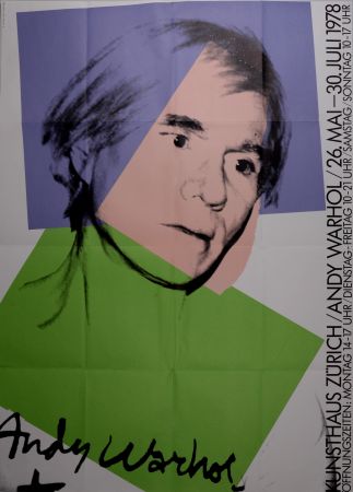 リトグラフ Warhol - Self-portrait, 1978 - Large sought-after poster