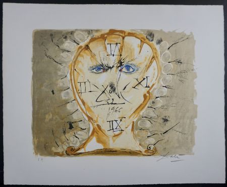 リトグラフ Dali - Self Portrait Sundial