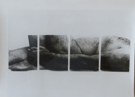 写真 Coplans - Selfportrait lying figure, holding leg, four panels