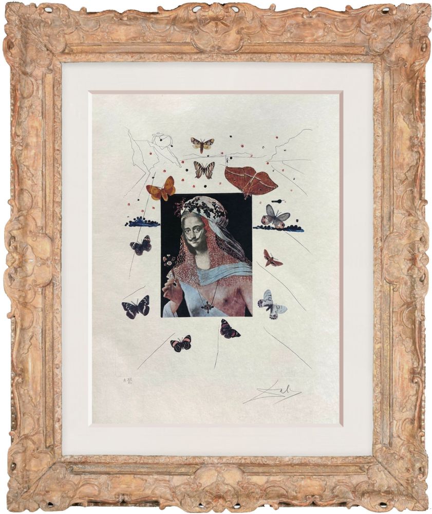 彫版 Dali - Selfportrait Surrealist with butterflies