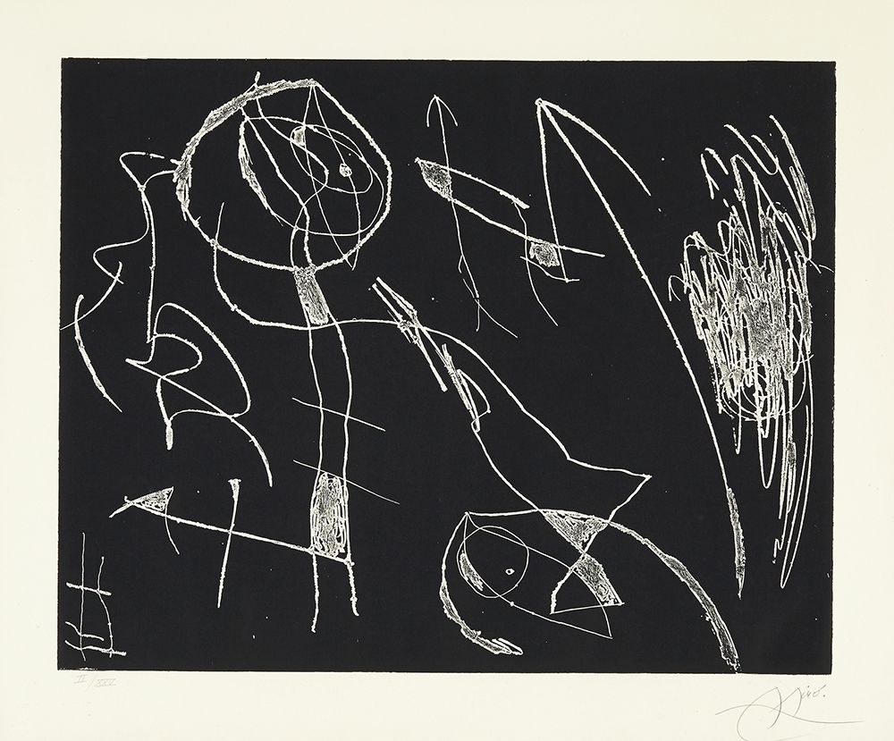 エッチング Miró - Serie Mallorca - Negro y Blanco I