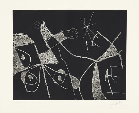 エッチング Miró - Serie Mallorca - Negro y Blanco VI